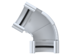 Угол Желоба 120-145°, ПВХ, серия Элит, цвет Белый